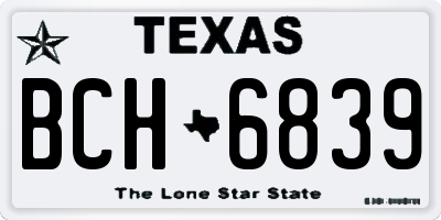 TX license plate BCH6839