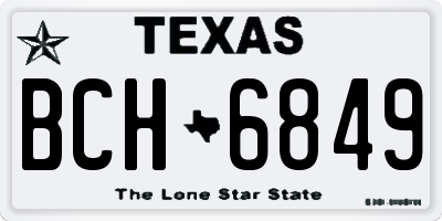 TX license plate BCH6849