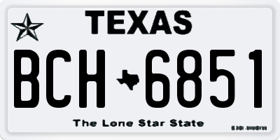 TX license plate BCH6851