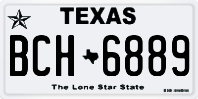 TX license plate BCH6889