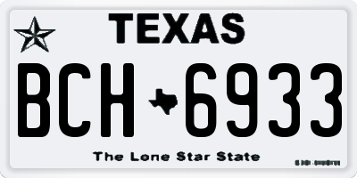 TX license plate BCH6933