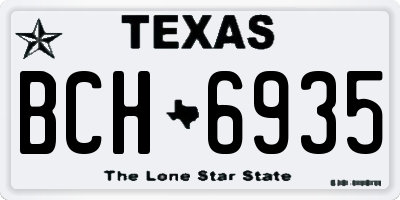 TX license plate BCH6935