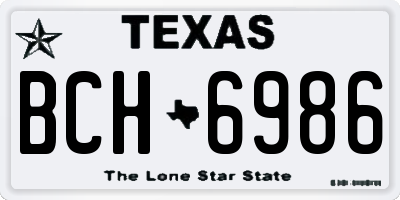 TX license plate BCH6986