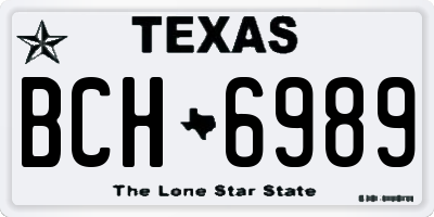 TX license plate BCH6989