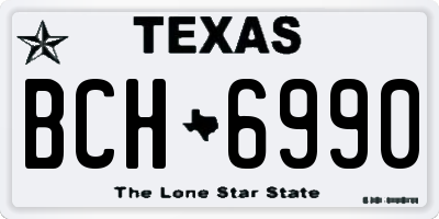 TX license plate BCH6990