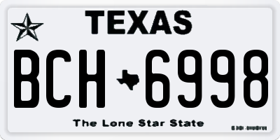 TX license plate BCH6998