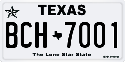 TX license plate BCH7001