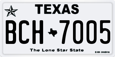 TX license plate BCH7005