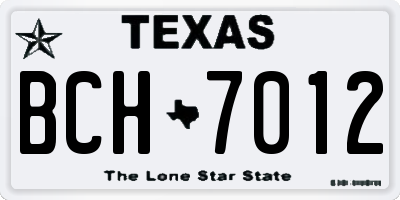 TX license plate BCH7012