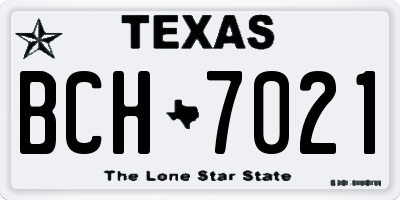 TX license plate BCH7021