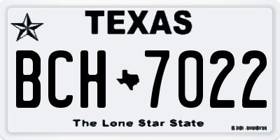 TX license plate BCH7022