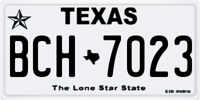 TX license plate BCH7023