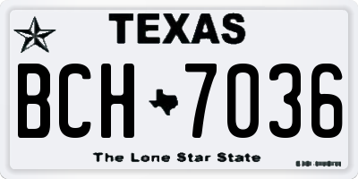 TX license plate BCH7036