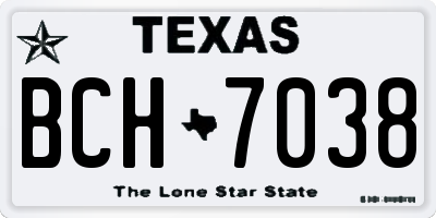 TX license plate BCH7038
