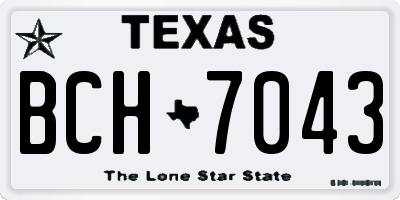 TX license plate BCH7043