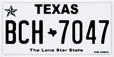 TX license plate BCH7047