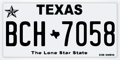 TX license plate BCH7058