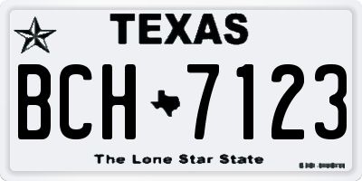 TX license plate BCH7123