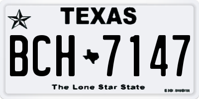 TX license plate BCH7147