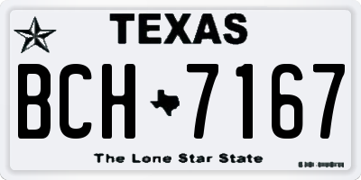 TX license plate BCH7167
