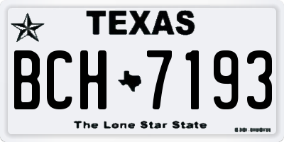 TX license plate BCH7193