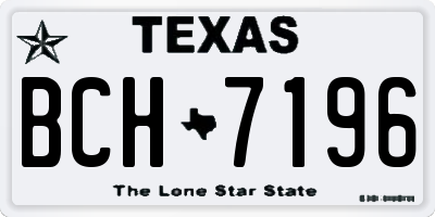TX license plate BCH7196