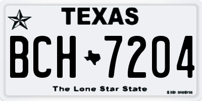 TX license plate BCH7204