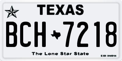 TX license plate BCH7218