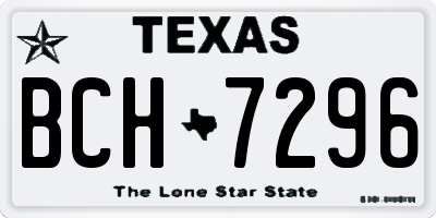 TX license plate BCH7296