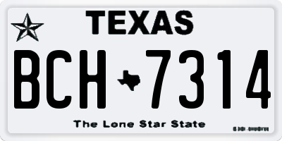 TX license plate BCH7314