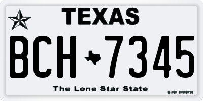 TX license plate BCH7345