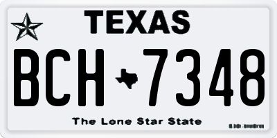 TX license plate BCH7348