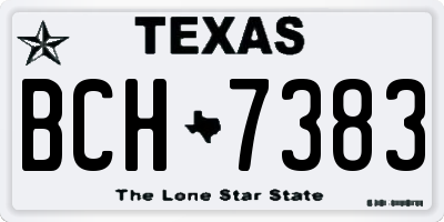 TX license plate BCH7383
