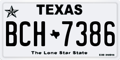 TX license plate BCH7386