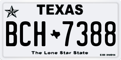 TX license plate BCH7388