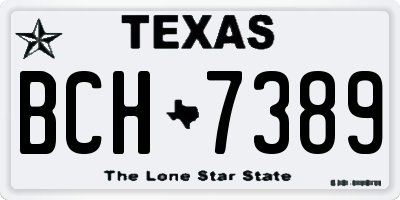 TX license plate BCH7389
