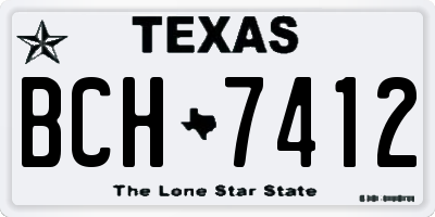 TX license plate BCH7412
