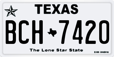 TX license plate BCH7420