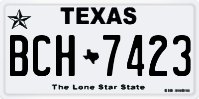 TX license plate BCH7423