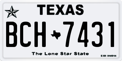 TX license plate BCH7431