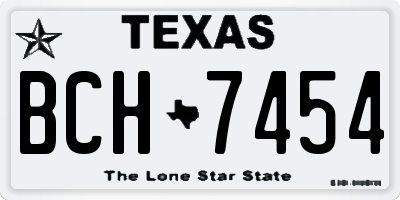TX license plate BCH7454