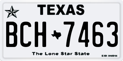 TX license plate BCH7463
