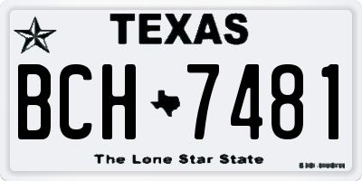 TX license plate BCH7481