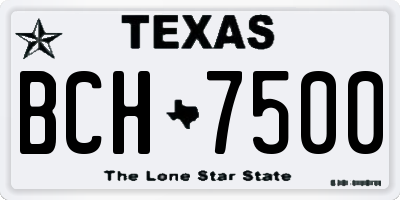 TX license plate BCH7500