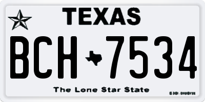 TX license plate BCH7534