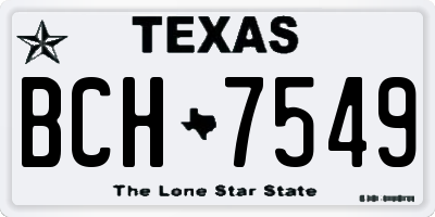TX license plate BCH7549