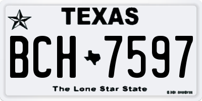 TX license plate BCH7597