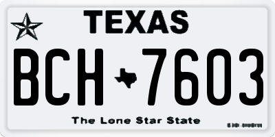 TX license plate BCH7603