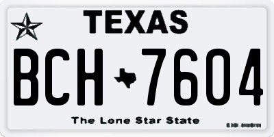 TX license plate BCH7604