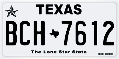 TX license plate BCH7612